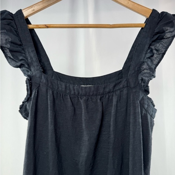 Vineyard Vines Square Neck Cotton Tassel Cover Up Mini Dress in Black Size Small - Picture 2 of 6